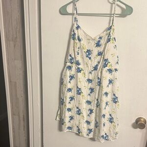 SO Floral White and Blue Camisole